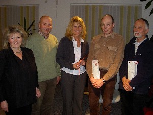 Homepage-Übergabe v.li.n.re.: Ursula Raichle, Rudi Dölfel (1. Vors.), Dagmar Schmidt, Fritz Brodbeck und Wilfried Patz